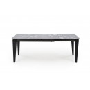 Стол обеденный HALMAR FELIX серый мрамор/черный 141-201/81